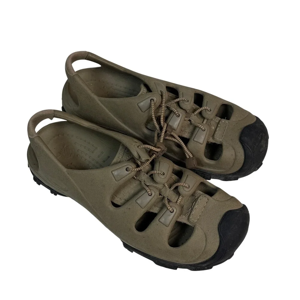 Crocs Swiftwater All Terrain Fisherman Sandals Mens 8 Womens 10 Khaki Tan Black